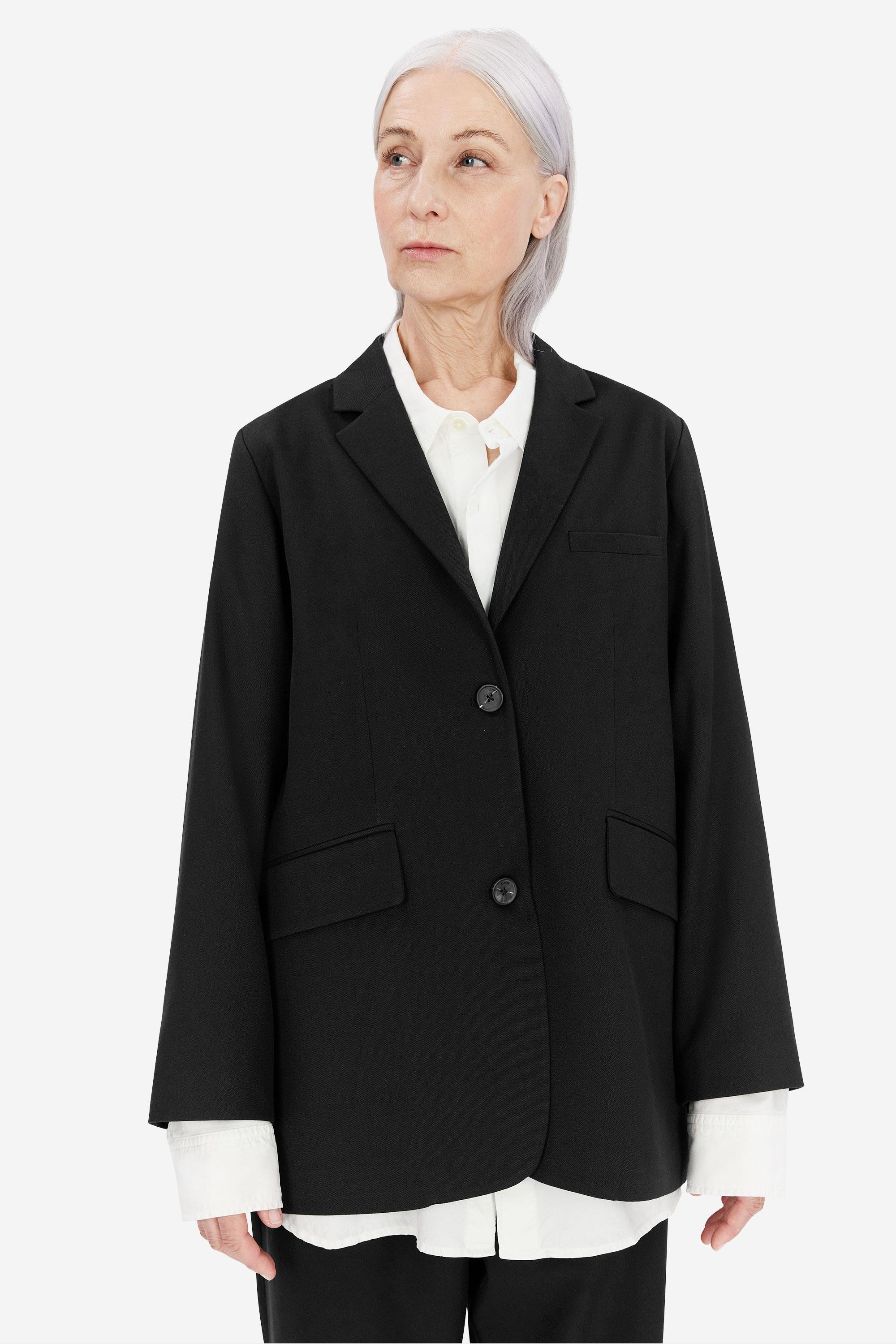 Elvine Odelia Blazer Black Dobby Structure Damen Jacke schwarz